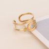 Double Layer 18K Gold Plated Stainless Steel Horseshoe Ring – Adjustable Open Band - Image 3