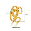 Double Layer 18K Gold Plated Stainless Steel Horseshoe Ring – Adjustable Open Band - Image 4
