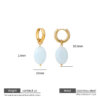 18K Gold Plated Oval Drop Earrings with Colorful Stone Pendant - Image 6
